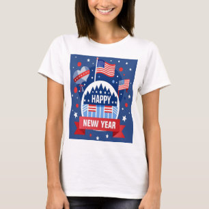 CAMISA DE MULHER feliz ano novo NOS EUA
