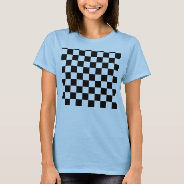 Camisa de Mulheres com Padrão de Verificador (Frente)