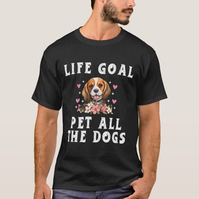 Camisa de Mulheres Meta de Vida Pet Todos os Cães  (Frente)
