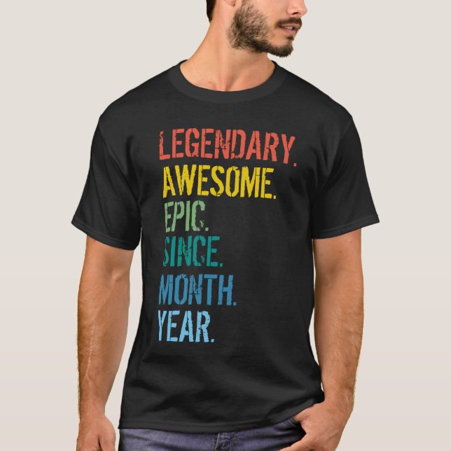 Camisa de Nascimento do Mês e Ano Personalizada (Frente)