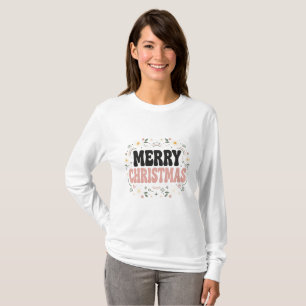 Camisa de Natal Alegre Retro na Moda, Floral Groov