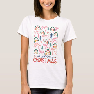 Camisa de natal arco feminina, presente de natal f