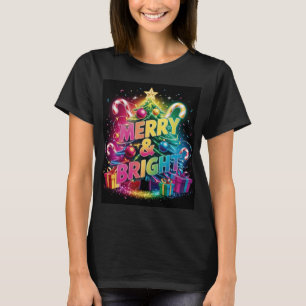 Camisa de Natal brilhante e escura para mulheres