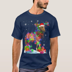 Camisa de Natal Cavalos Árvore de Natal Luz Pajama