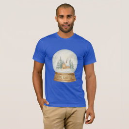 Camisa de Natal com Cabana em Globo de Neve em Aqu
