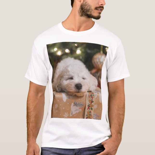 Camisa de Natal com Design de Cachorro Bonito (Frente)