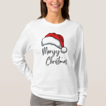 Camisa de Natal com Design de Chapéu de Papai Noel