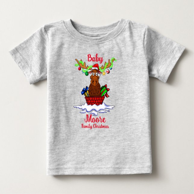 Camisa de Natal da Família Bebê Diversão de Natal (Frente)