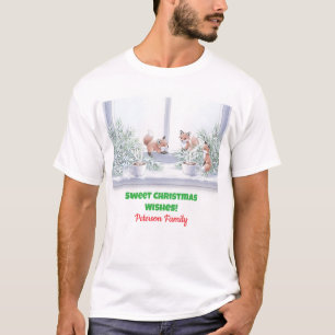 Camisa de Natal da Família - Cena de Raposa de Inv