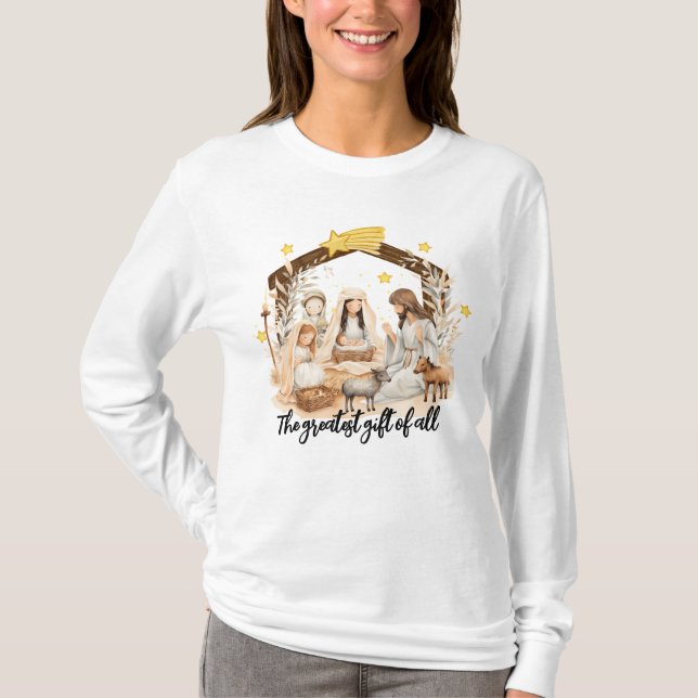 Camisa de Natal da Grande Oferta de Jesus (Frente)