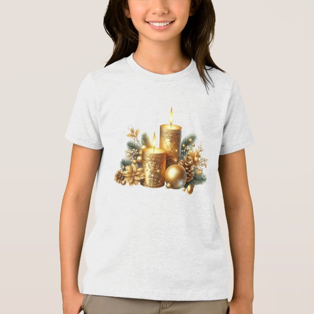 Camisa de Natal das Velas Douradas (Frente)