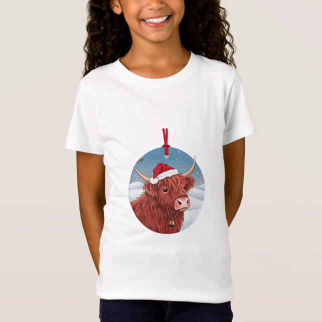 Camisa de Natal de Bezerro das Terras Altas Fofa | (Frente)