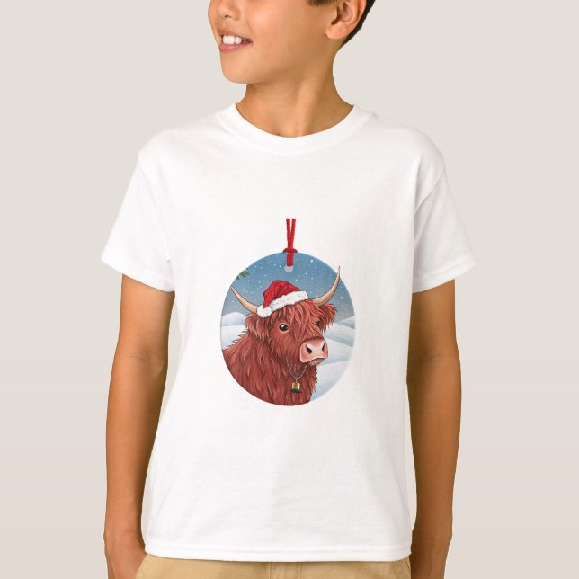 Camisa de Natal de Bezerro das Terras Altas Fofo | (Frente)