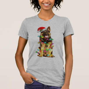 Camisa de Natal de Cachorro Pastor Alemão Árvore d