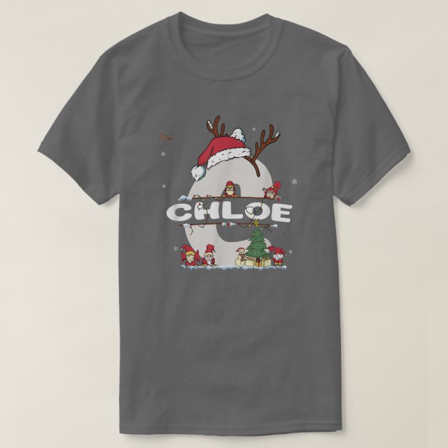 Camisa de Natal de Chloe com nome de Chloe para Na (Frente do Design)