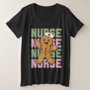 Camisa de Natal de Enfermeira de Pão de Mel Fofa