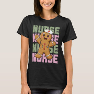 Camisa de Natal de Enfermeira de Pão de Mel Fofa
