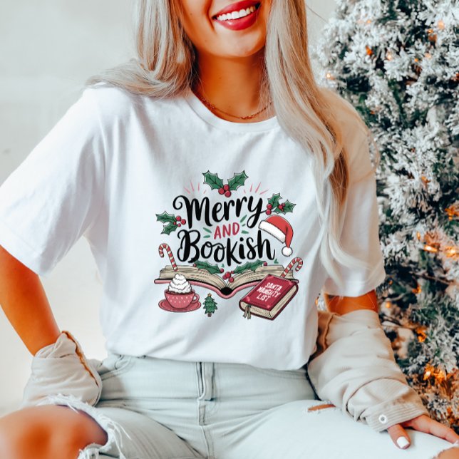 Camisa de Natal de feliz e Bookish (Criador carregado)