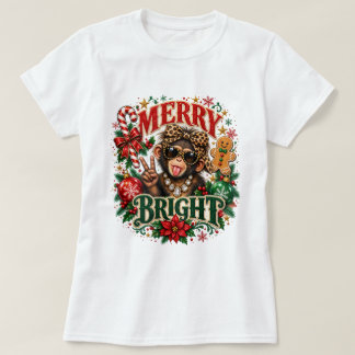 Camisa de Natal de Macaco Atrevido Alegre e Brilha