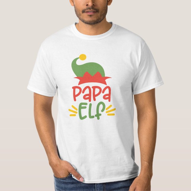 Camisa de Natal de Papa Elf Men - Família Correspo (Frente)