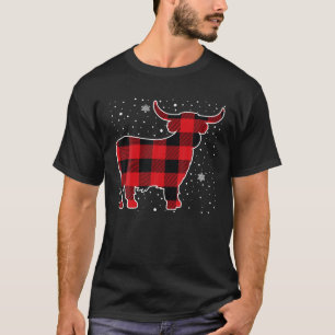 Camisa de Natal de Xadrez Búfalo Vermelho da Vaca