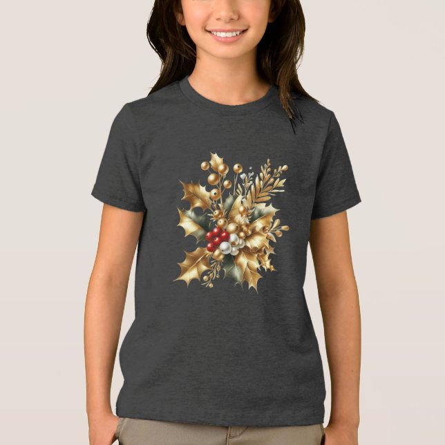 Camisa de Natal Decorativa Dourada (Frente)
