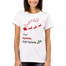 Camisa de Natal Divertida Sleigh Meu Nome Papai No