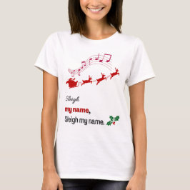 Camisa de Natal Divertida Sleigh Meu Nome Papai No
