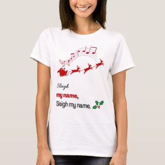 Camisa de Natal Divertida Sleigh Meu Nome Papai No