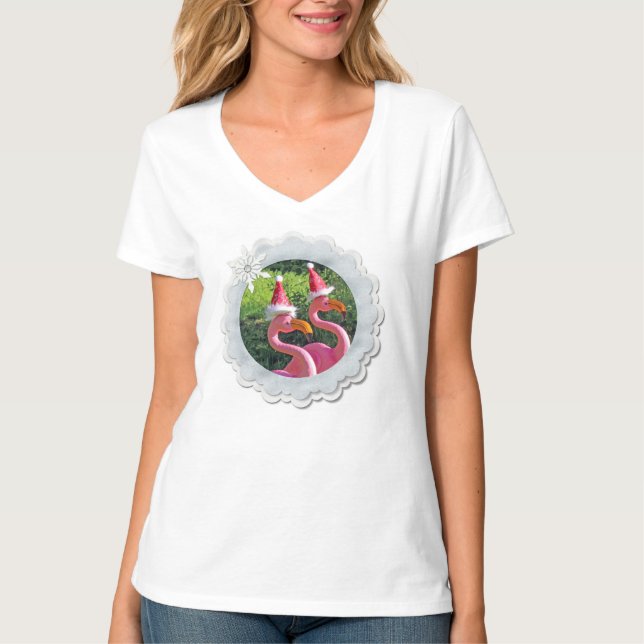Camisa de Natal do Grande Flamingo! (Frente)