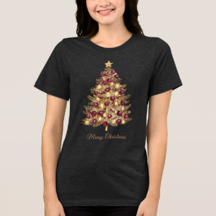 Camisa de Natal Dourada da Borgonha Camisa de Nata
