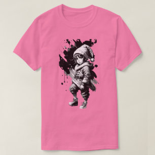 Camisa de Natal Elf Black & White Ink