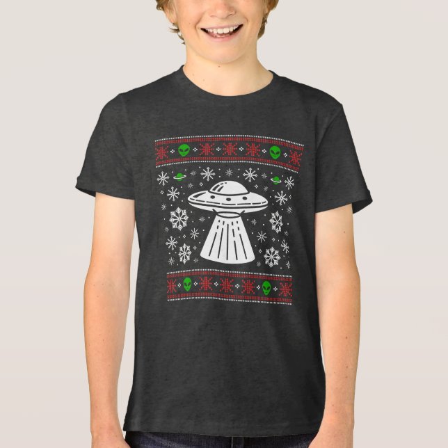 CAMISA DE NATAL FEIA DE ALIEN UFO NATAL (Frente)