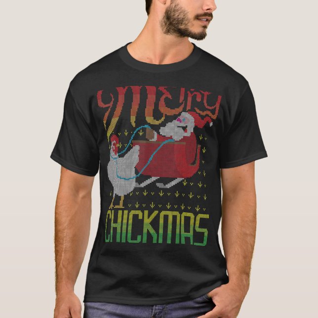 Camisa de Natal Feia de Frango Merry Chickmas Gali (Frente)