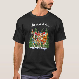 Camisa de Natal Feia de Luzes de Natal de Vaca de