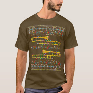 Camisa de Natal Feia de Trombone Luzes de Natal F