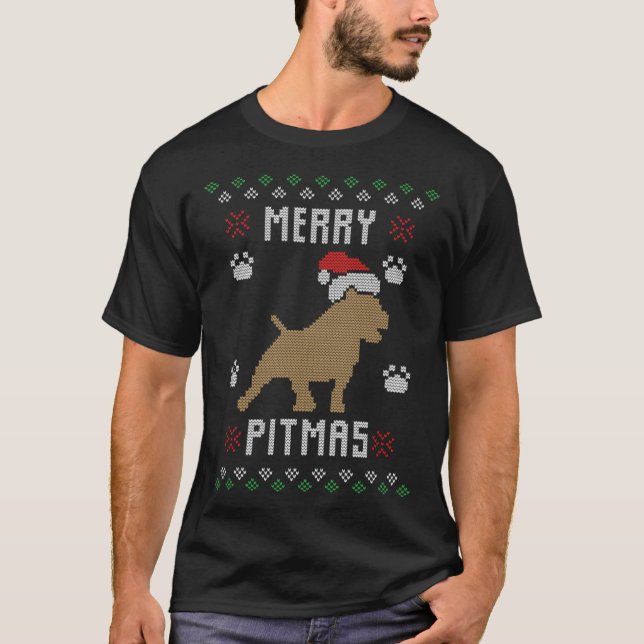 Camisa de Natal Feia Pitmas Alegre Engraçada Pit B (Frente)