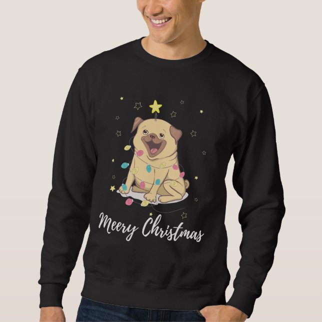 Camisa De Natal Feliz, Camisa De Natal Para Pug (Frente)