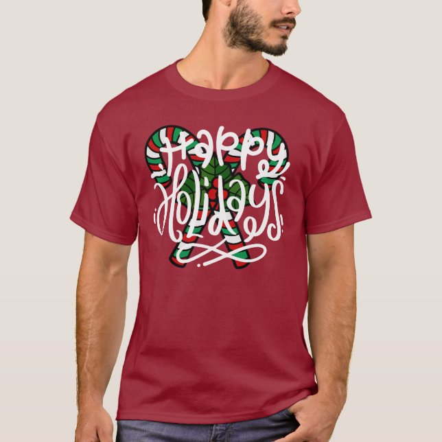 Camisa de Natal Feliz de Candy Cane (Frente)