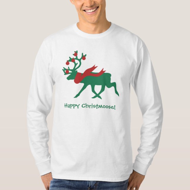 Camisa de Natal Feliz dos Homens de Christmoose (Frente)