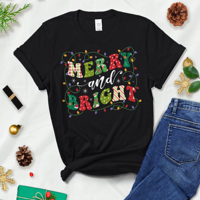 Camisa de Natal feliz - Feliz e Brilho (Criador carregado)