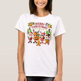 camisa de natal feminina e rastreadora do santa cl