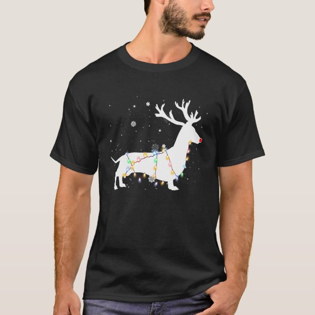 Camisa de Natal Funny Dachshund Cachorro Árvore Lu (Frente)