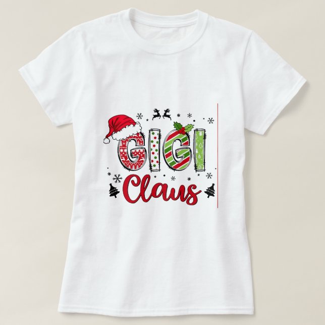 Camisa de Natal Gigi Claus (Frente do Design)