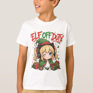 Camisa de Natal Kawaii Elf para Crianças