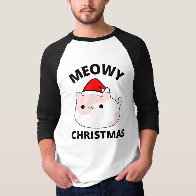 Camisa de Natal meowy (Frente)