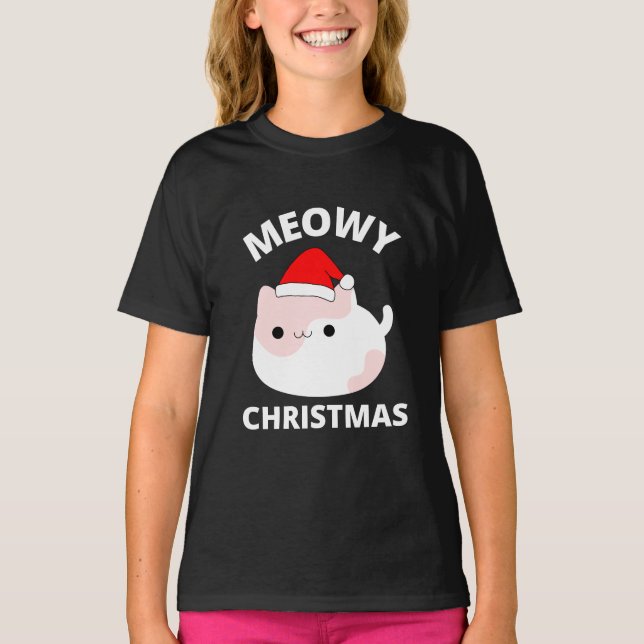 Camisa de Natal meowy (Frente)