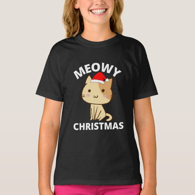 Camisa de Natal meowy (Frente)