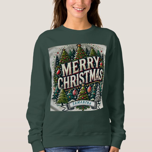 Camisa de Natal Merry Personalizável - Adicione se (Frente)