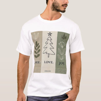 Camisa de Natal minimalista - Paz. Amor. J